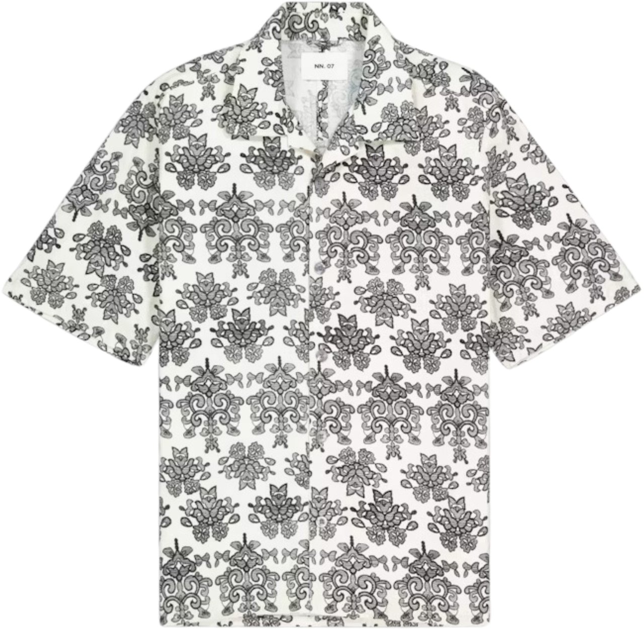 NN07 No Nationality Ole Ss Korte Mouw Overhemden Off White 5210 Wit