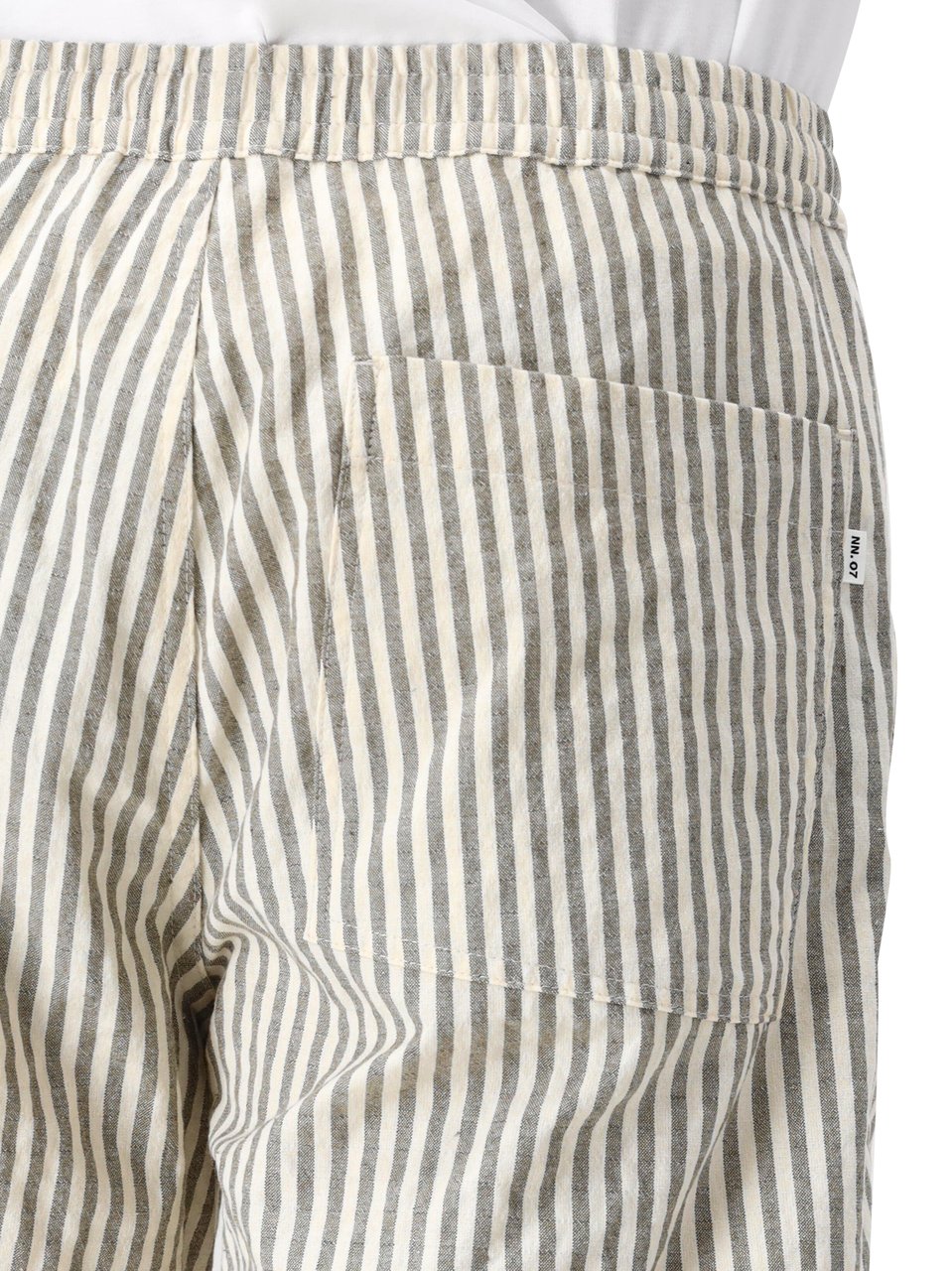 NN07 NN.07 Korte Broek Beige/Groen Gestreept Gregor 5426 Groen