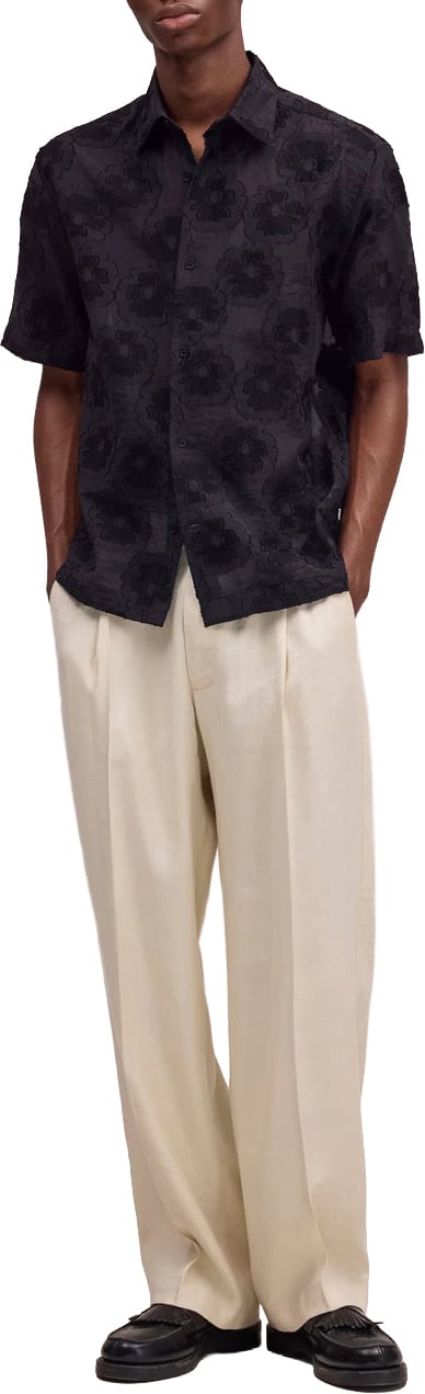 NN07 Camicia Ss Freddy Nera Zwart