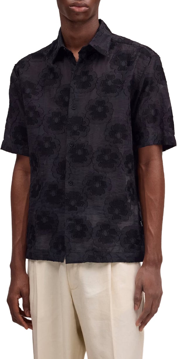 NN07 Camicia Ss Freddy Nera Zwart