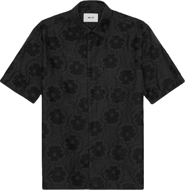 NN07 Camicia Ss Freddy Nera Zwart