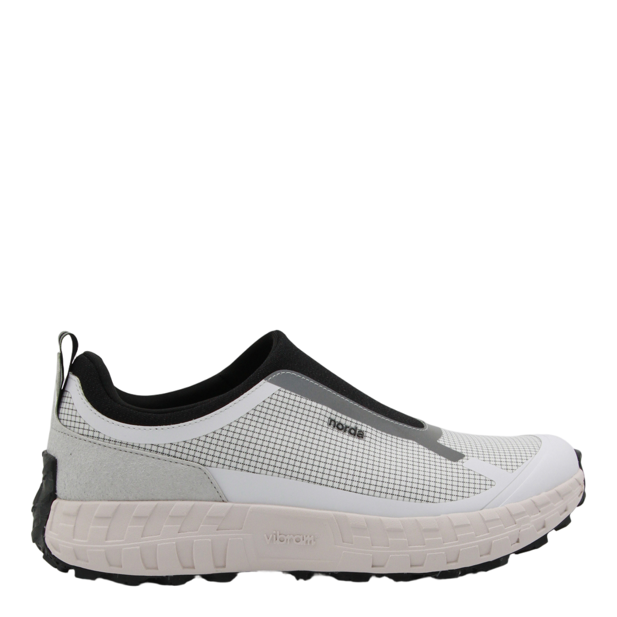 Norda Slip-On Sneakers with Grid-Patterned Upper and Textured Sole Wit