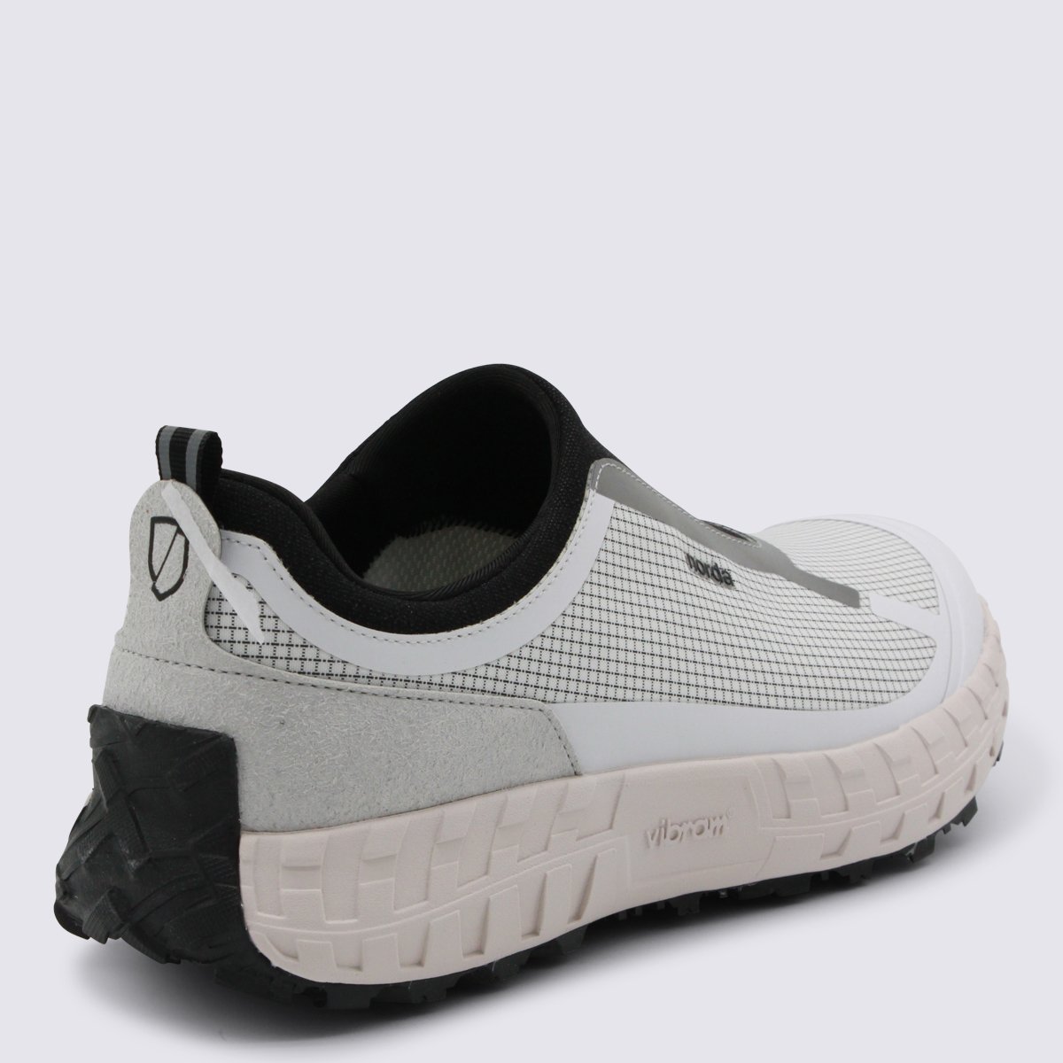 Norda Slip-On Sneakers with Grid-Patterned Upper and Textured Sole Wit