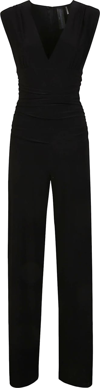 Norma Kamali V Neck Jumpsuit Black Zwart