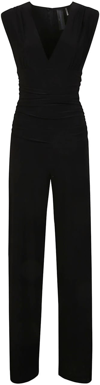 Norma Kamali V Neck Jumpsuit Black Zwart