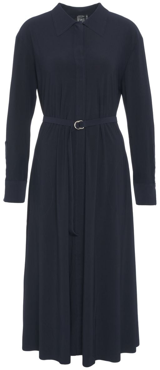 Norma Kamali Maxi dress with waist belt Blauw