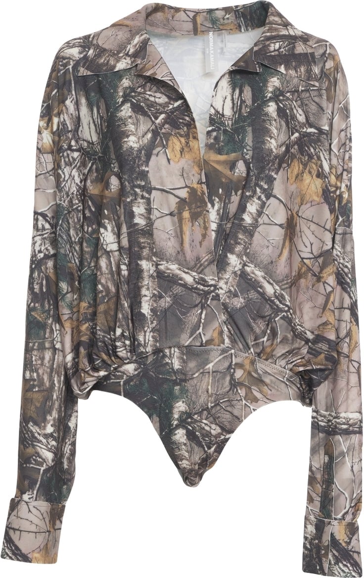 Norma Kamali Shirt bodysuit Groen