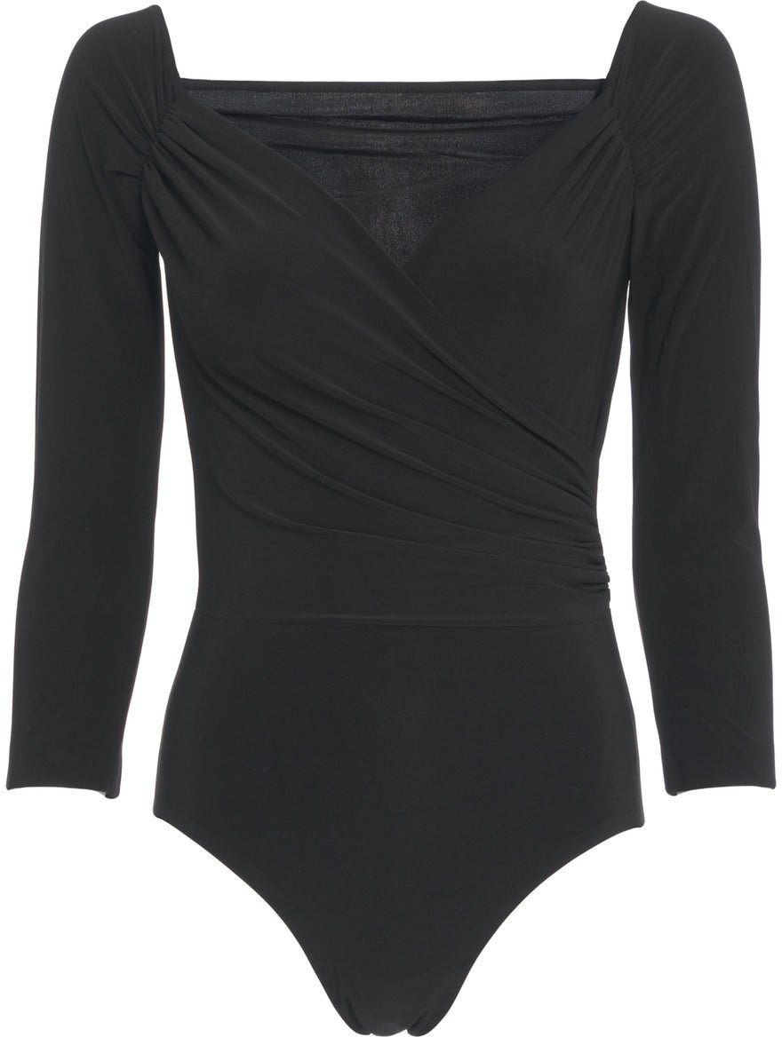 Norma Kamali Draped body Zwart