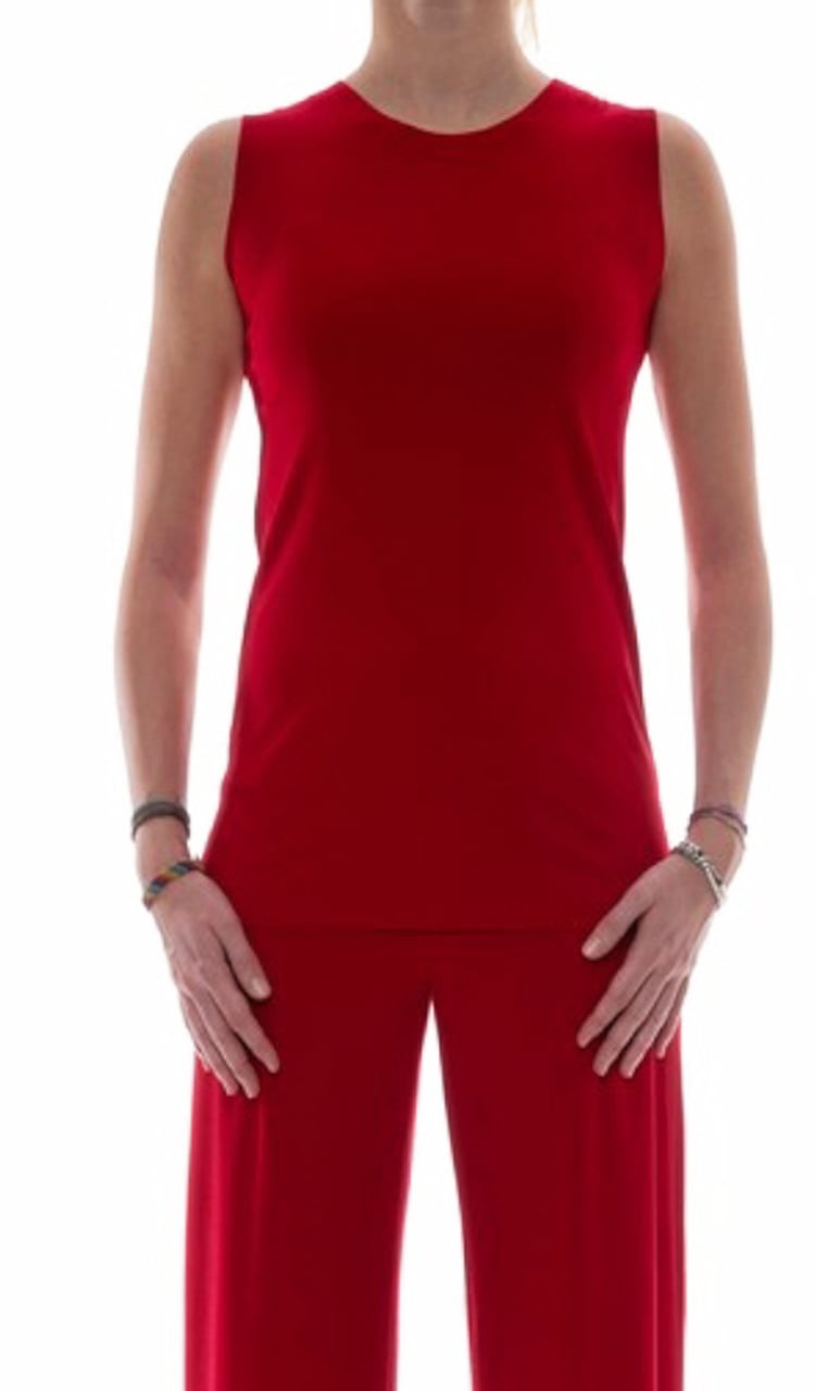 Norma Kamali Top Red Rood