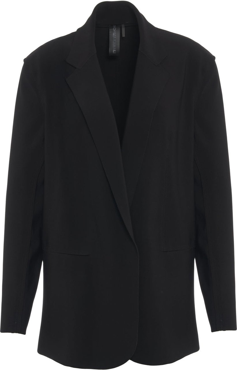 Norma Kamali Oversize single-breasted blazer Zwart
