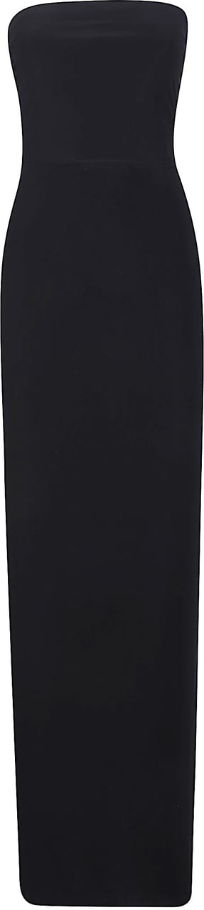 Norma Kamali Strapless Long Dress Black Zwart