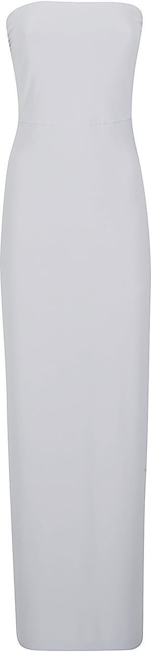 Norma Kamali Strapless Long Dress Grey Grijs