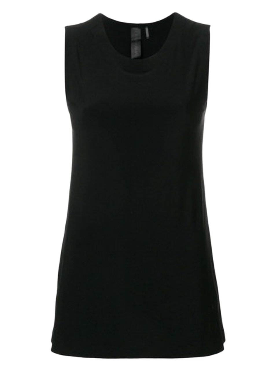 Norma Kamali Sleeveless Jersey Top With Boat Neckline And Straight Hem Zwart