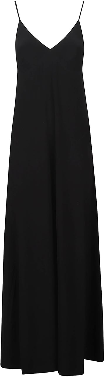 Norma Kamali Slip A Line Long Dress Black Zwart