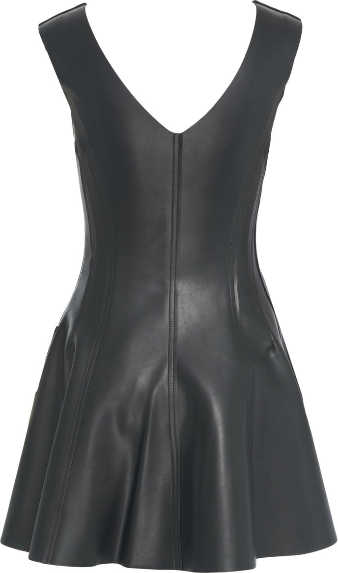 Norma Kamali Mini dress in faux leather Zwart