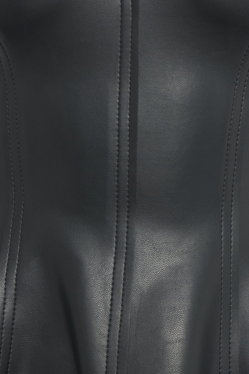 Norma Kamali Mini dress in faux leather Zwart