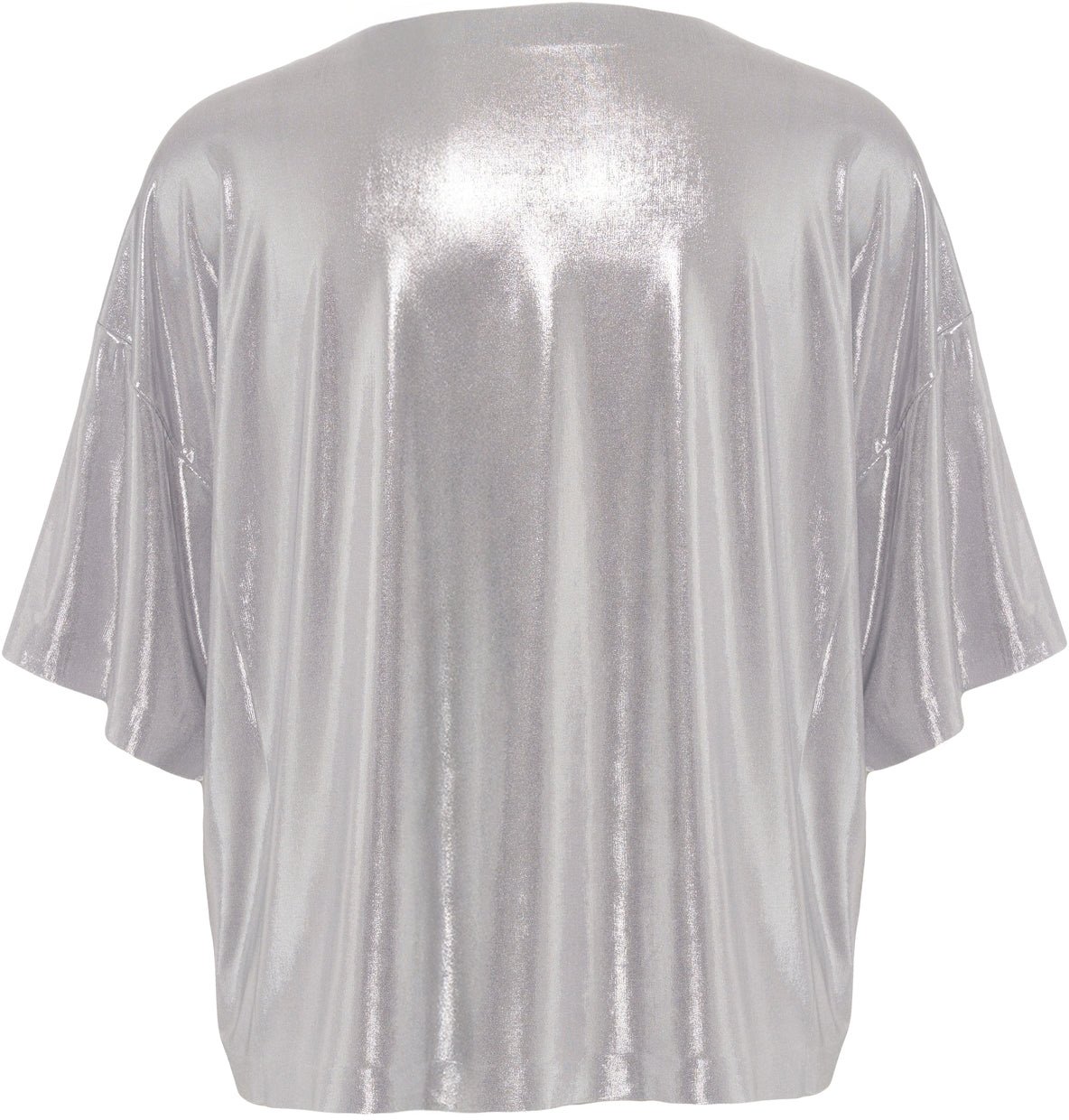 Norma Kamali Metallic look t-shirt Zilver
