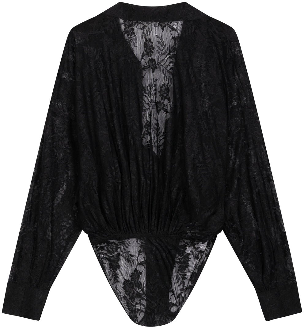 Norma Kamali Transparent body 'Boyfriend' Zwart
