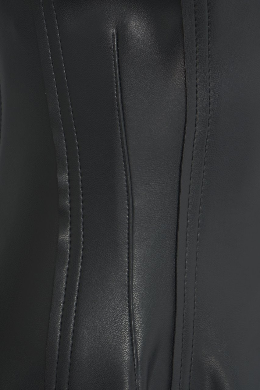 Norma Kamali Faux leather midi dress Zwart
