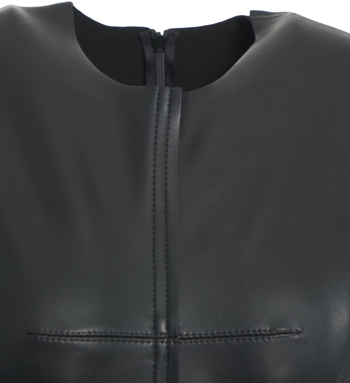 Norma Kamali Faux leather mini dress Zwart