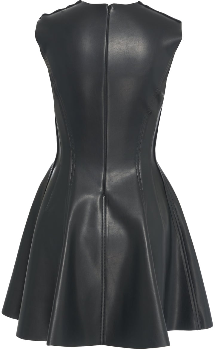 Norma Kamali Faux leather mini dress Zwart