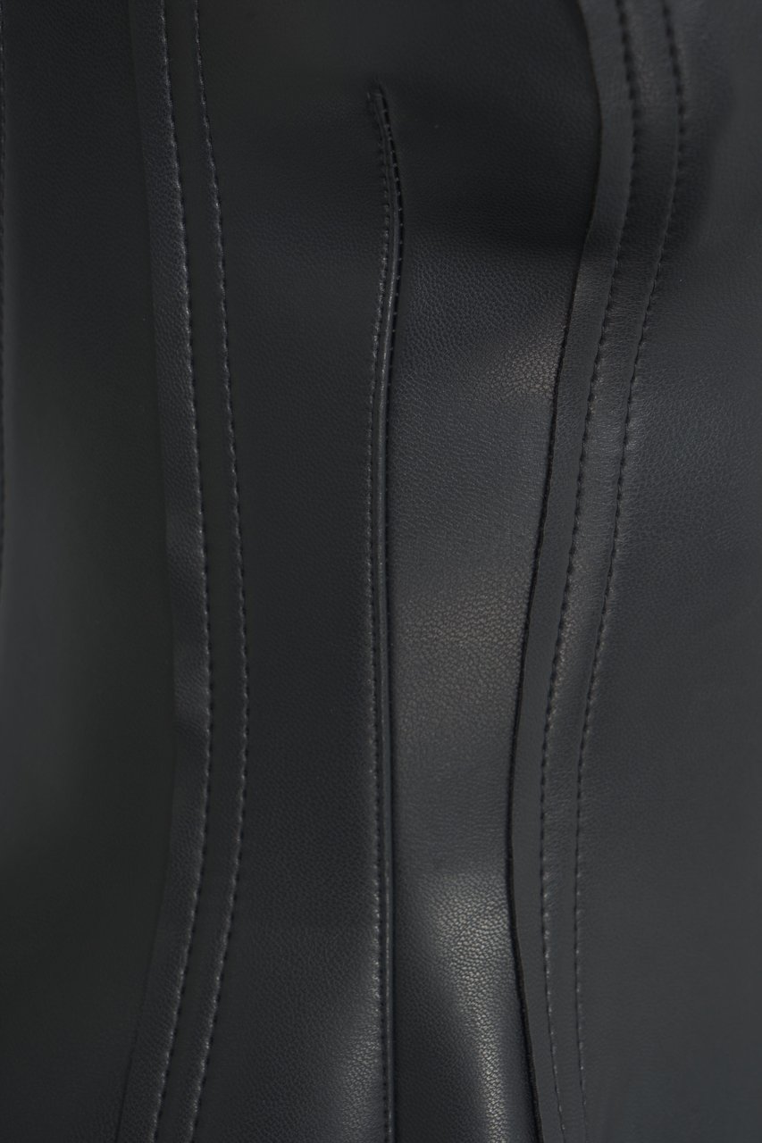 Norma Kamali Faux leather mini dress Zwart