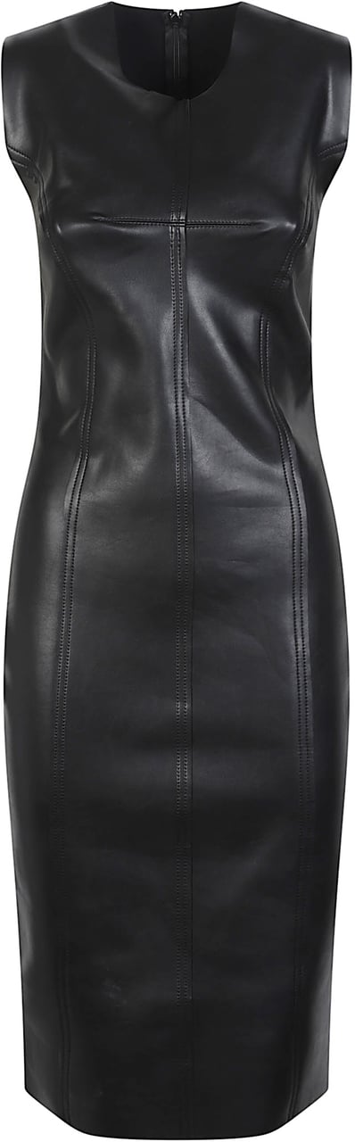 Norma Kamali Sleeveless Grace Pencil Below Knee Midi Dress Black Zwart
