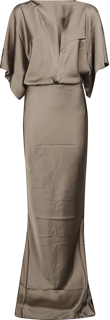 Norma Kamali Obie Long Dress Metallic Metallic
