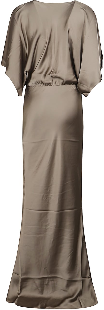 Norma Kamali Obie Long Dress Metallic Metallic