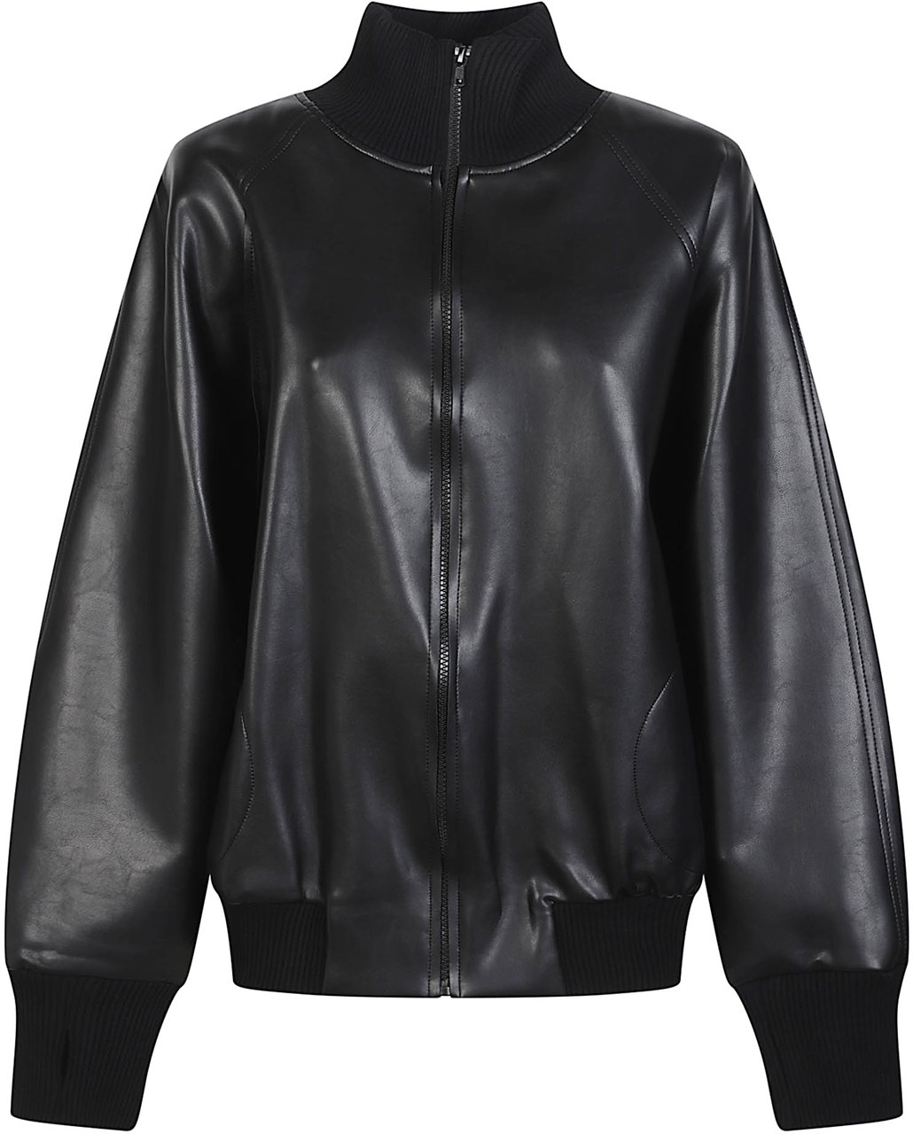 Norma Kamali Oversized Turtle To Hip Bomber Jacket Black Zwart
