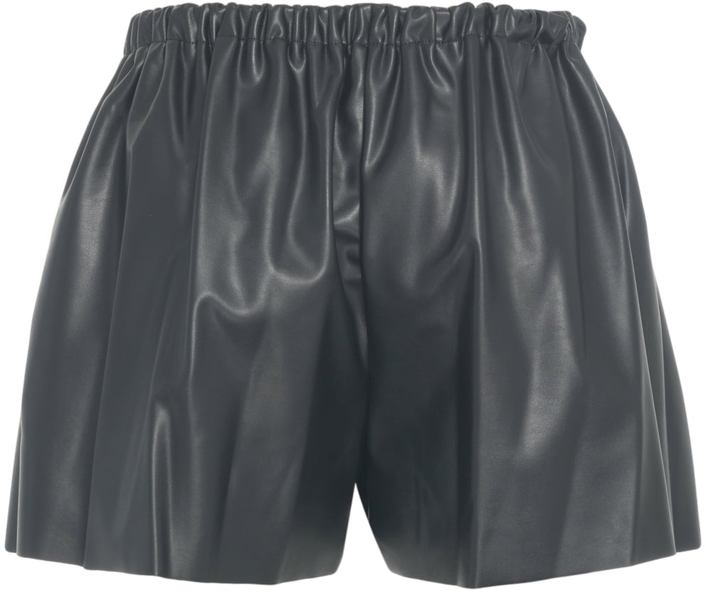 Norma Kamali Faux leather shorts Zwart