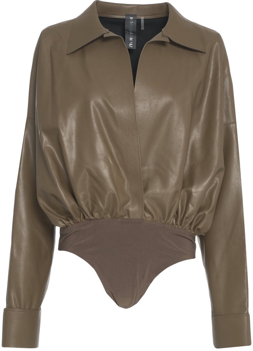 Norma Kamali Faux leather body 'Boyfriend' Bruin