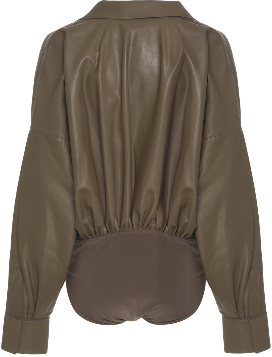 Norma Kamali Faux leather body 'Boyfriend' Bruin