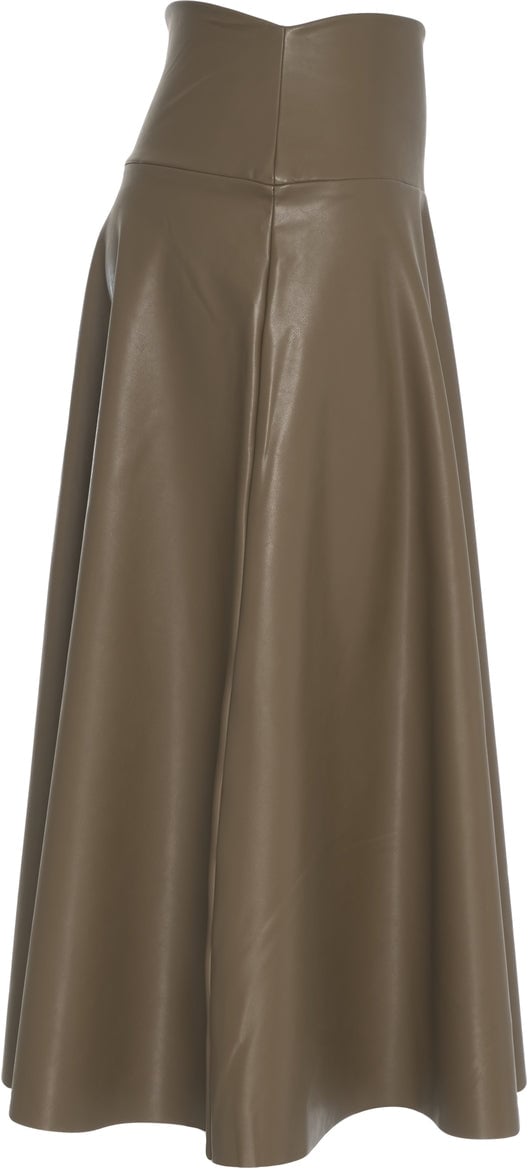 Norma Kamali Midi skirt made of faux leather Groen