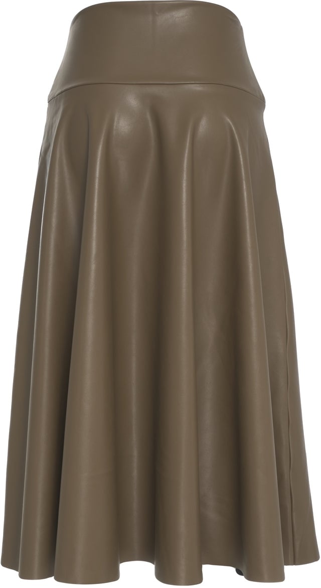 Norma Kamali Midi skirt made of faux leather Groen