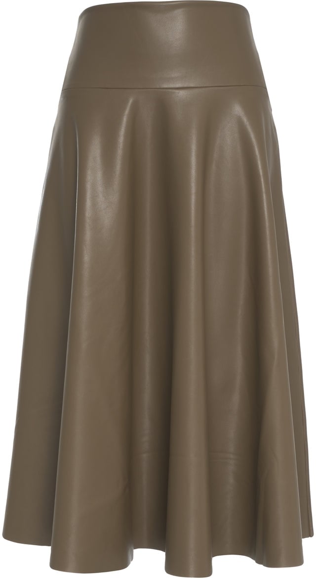 Norma Kamali Midi skirt made of faux leather Groen