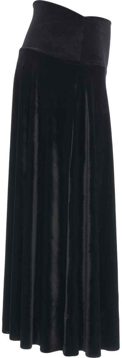Norma Kamali Midi skirt in velvet Zwart