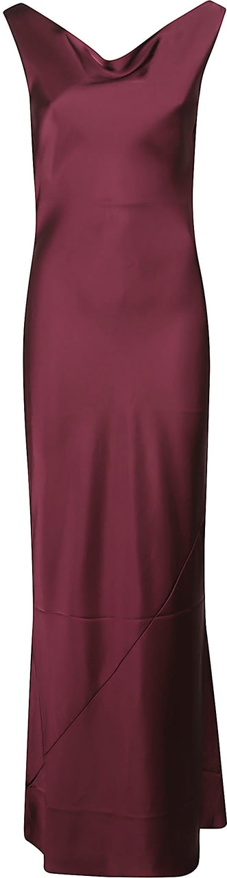 Norma Kamali Sleeveless Low Back Drape Dress Pink Roze