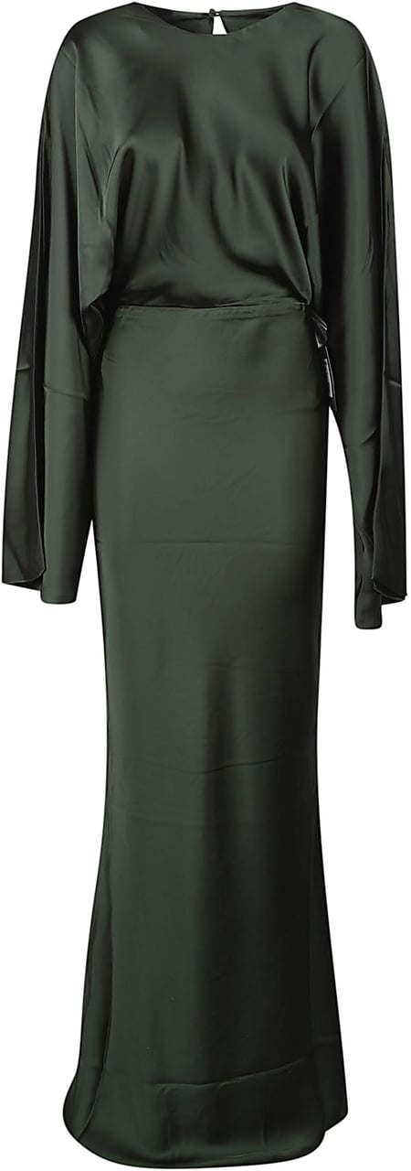 Norma Kamali Reverse Obie Long Sleeve Dress Green Groen