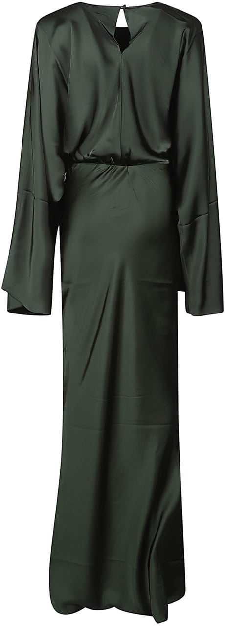 Norma Kamali Reverse Obie Long Sleeve Dress Green Groen
