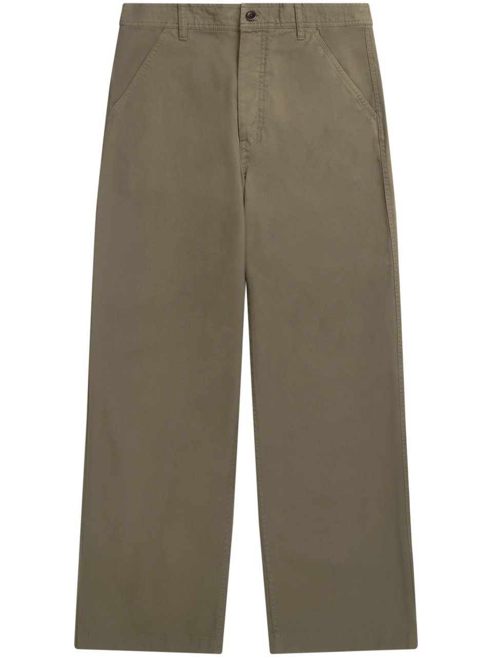 Norse Projects Relaxed Fit Cotton Twill Trousers with Buttoned Flap Pockets Grijs