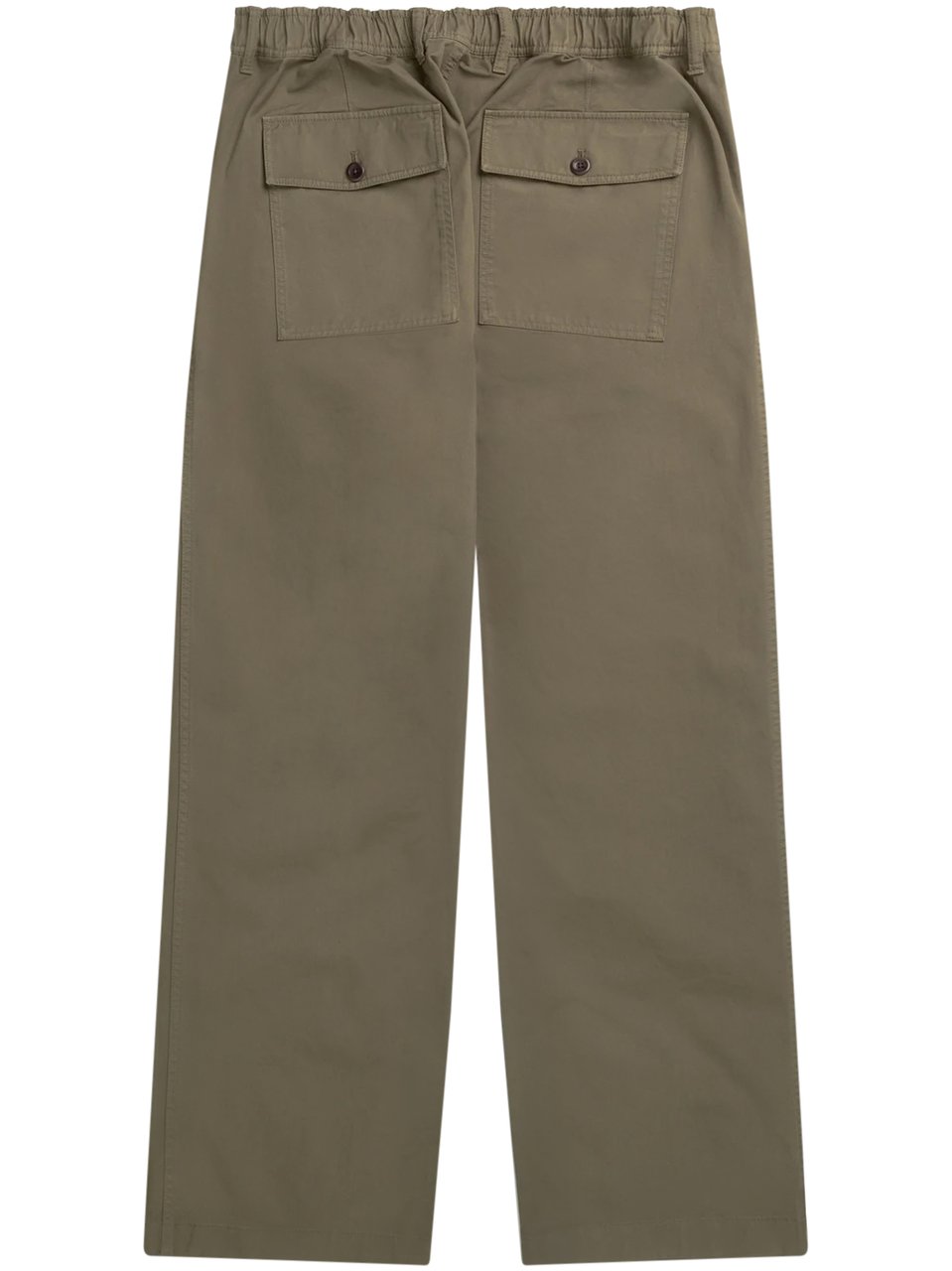 Norse Projects Relaxed Fit Cotton Twill Trousers with Buttoned Flap Pockets Grijs