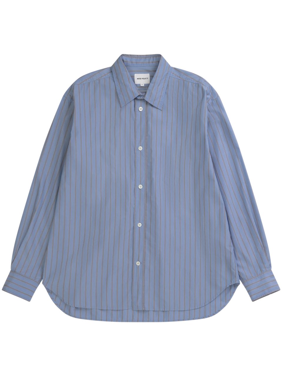 Norse Projects Refined Oversized Shirt with Classic Collar Blauw