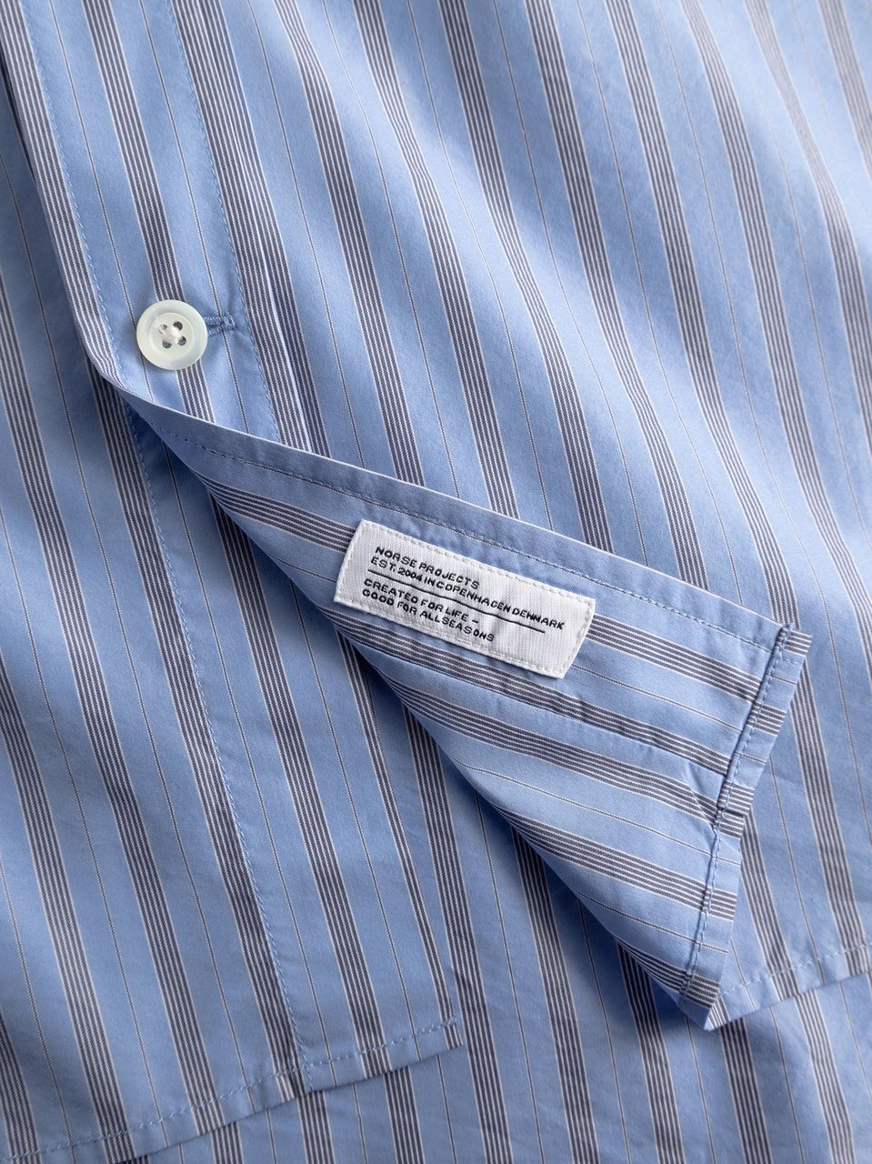 Norse Projects Refined Oversized Shirt with Classic Collar Blauw