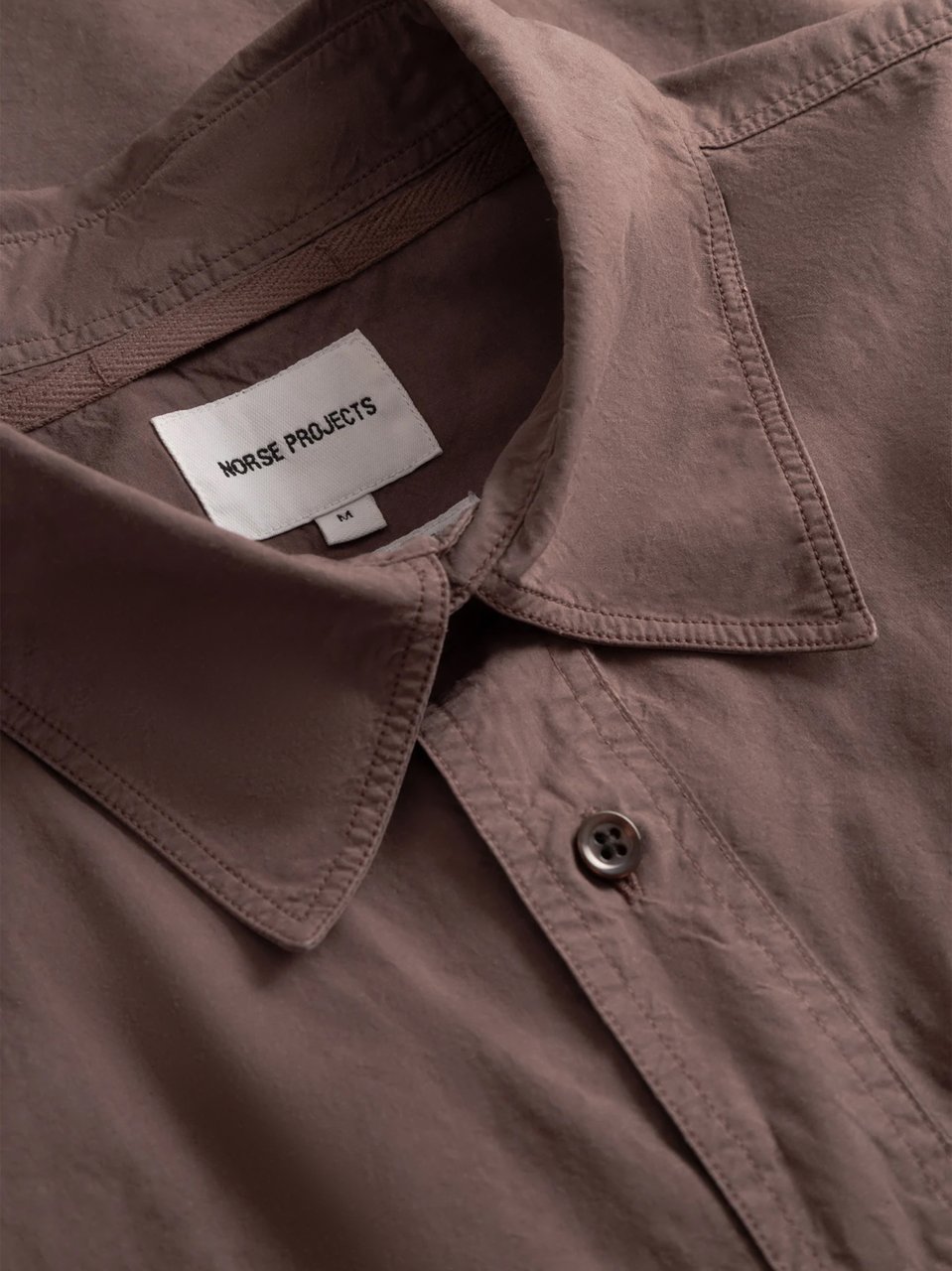 Norse Projects Brown Oversize Shirt with Classic Collar Grijs