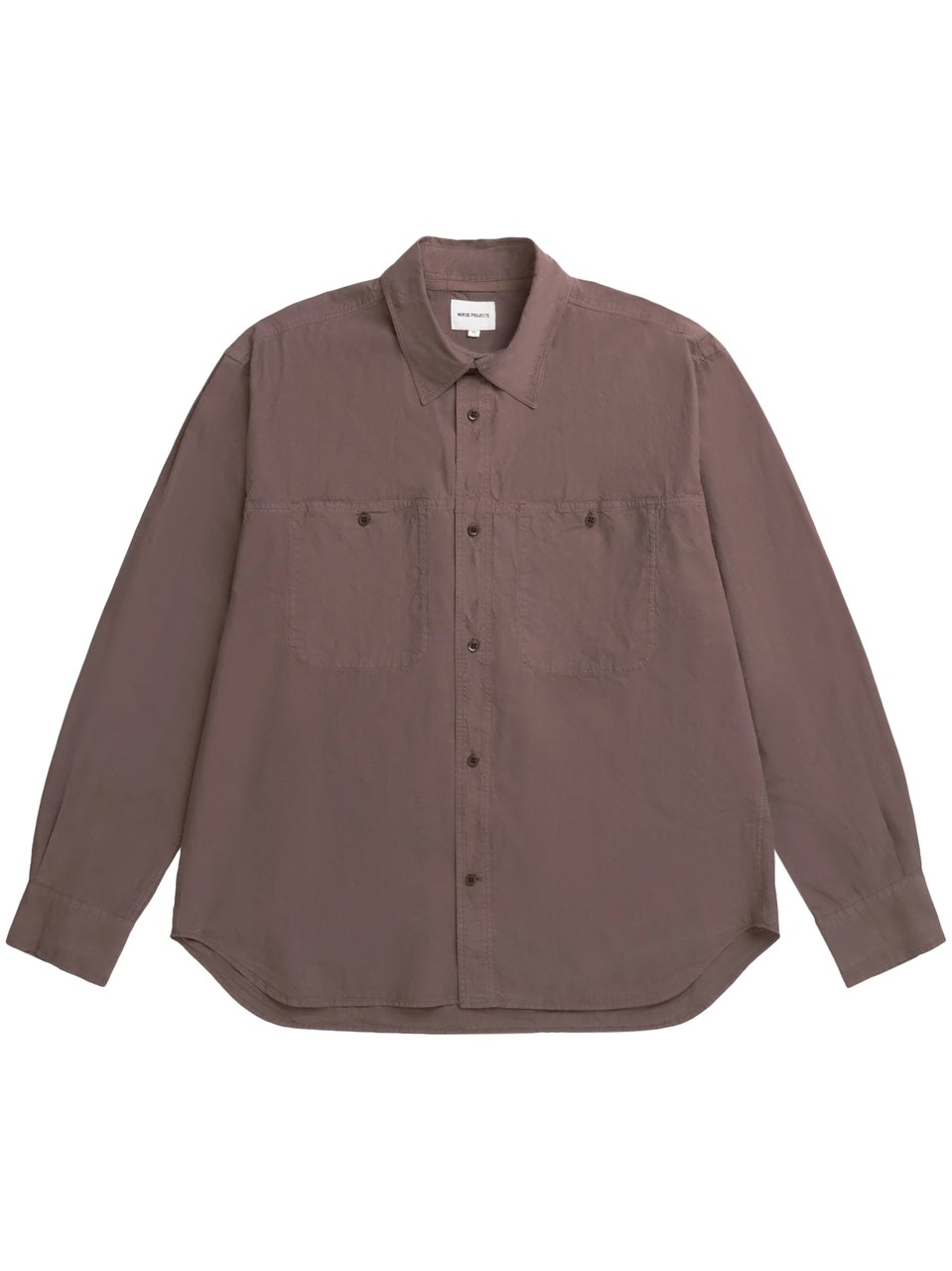 Norse Projects Brown Oversize Shirt with Classic Collar Grijs