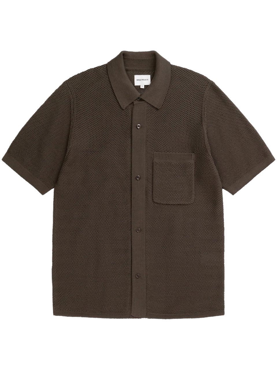 Norse Projects Textured Mercerised Cotton Knitted Shirt Zwart