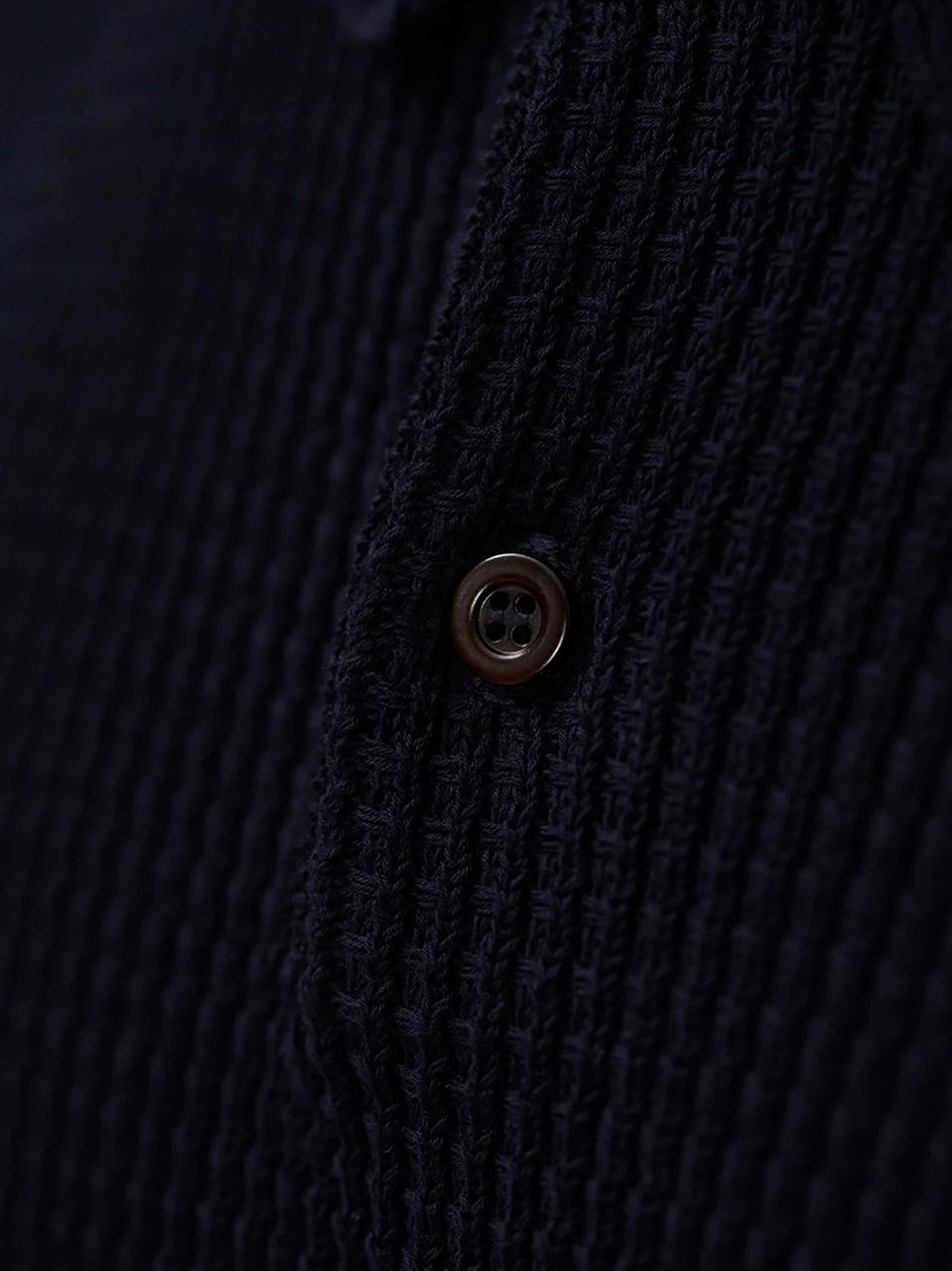 Norse Projects Textured Cotton Crepe Polo with Classic Collar Zwart