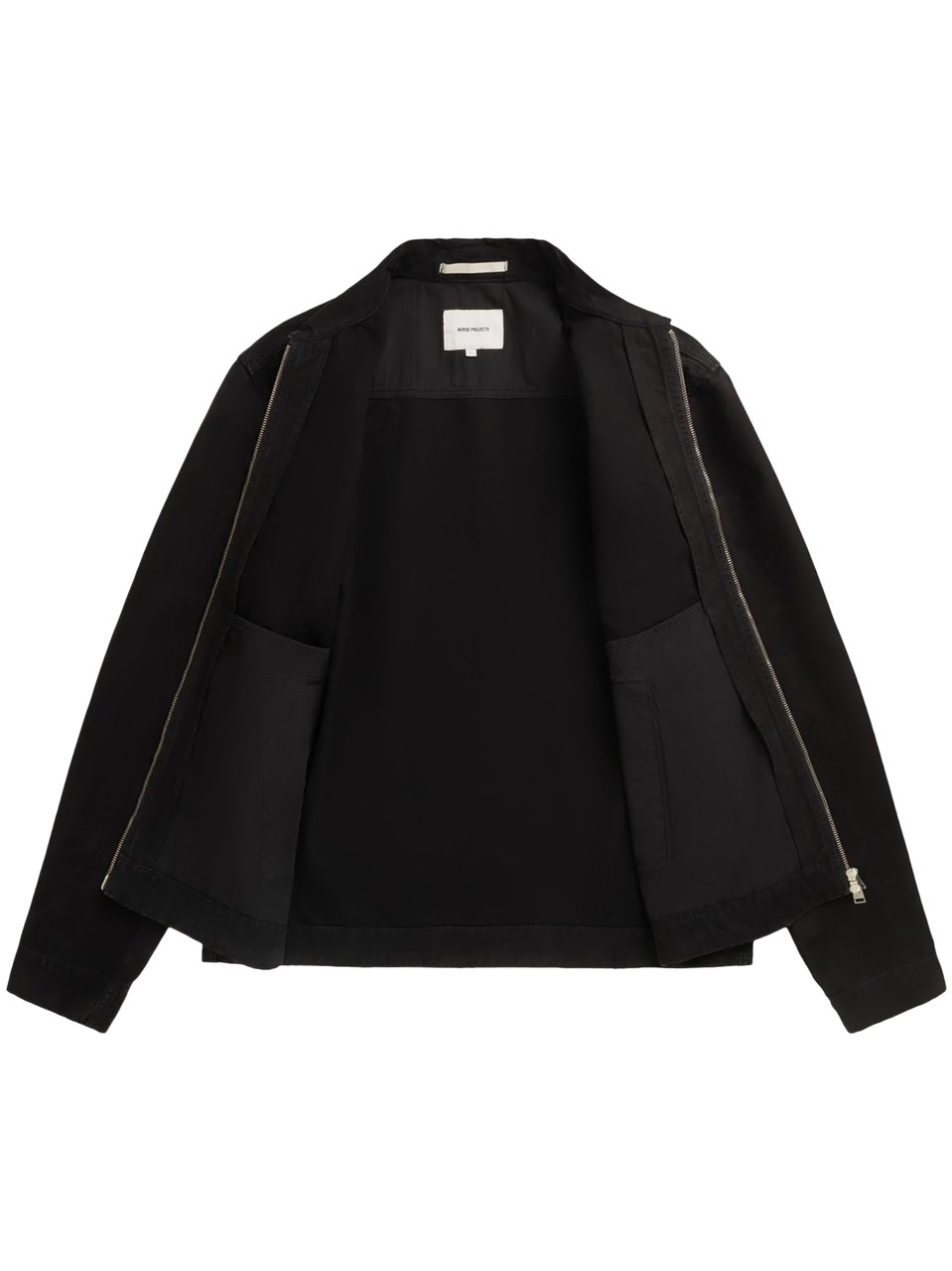 Norse Projects Structured Canvas Jacket with Classic Zip Front Zwart