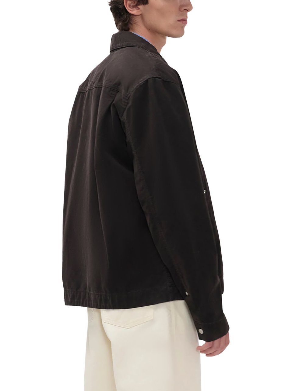 Norse Projects Structured Canvas Jacket with Classic Zip Front Zwart